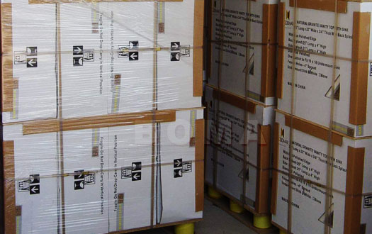 Carton packed on pallet